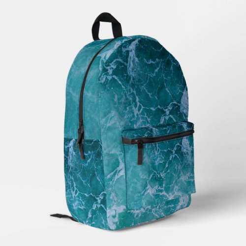 Deep Blue Ocean Waves School Printed Backpack
