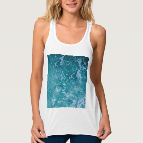 Deep Blue Ocean Waves Tank Top