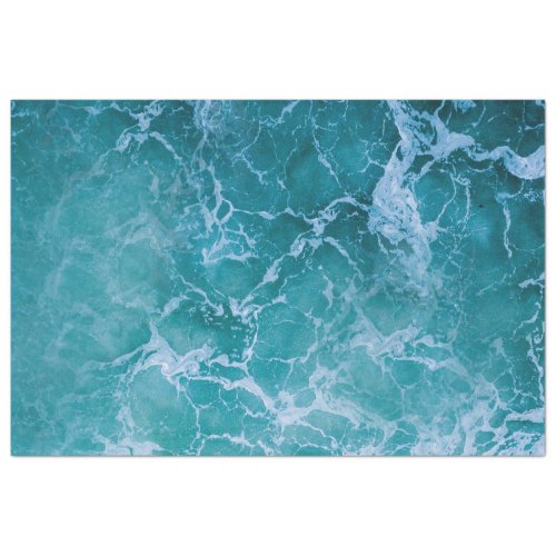 Deep Blue Ocean Waves Tissue Paper