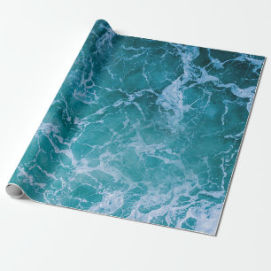 Deep Blue Ocean Waves Wrapping Paper