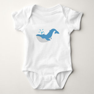 Deep Blue Ocean Whale Baby Bodysuit