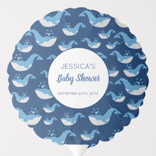Deep Blue Ocean Whale Baby Boy Baby Shower Balloon