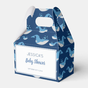 Deep Blue Ocean Whale Baby Boy Baby Shower Favor Boxes
