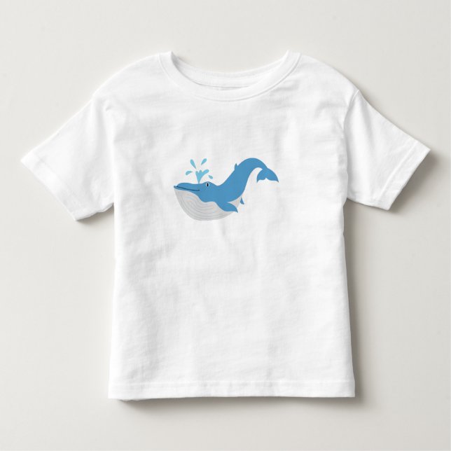 Deep Blue Ocean Whale Toddler T-shirt (Front)