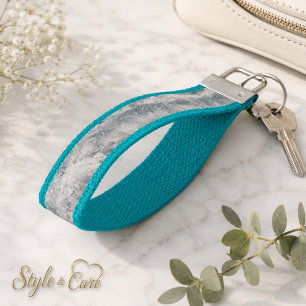 Deep Blue Ocean Wristlet Keychain – Stylish Strap