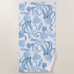 Deep Blue Octo Beach Towel