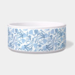 Deep Blue Octo Pet Bowl<br><div class="desc">Deep Blue Octo Pattern Pet Bowl,  Octopus Ocean Themed Monochromatic Blues</div>