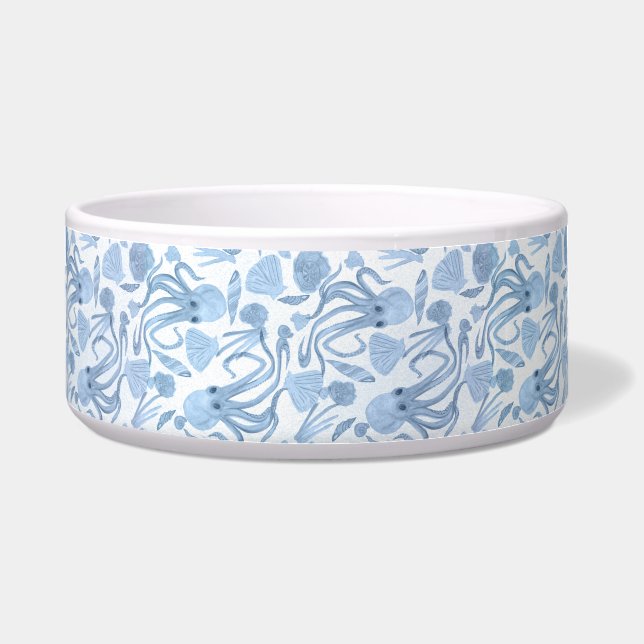 Deep Blue Octo Pet Bowl (Front)