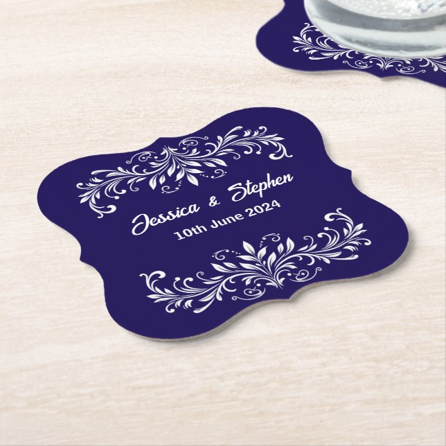 Deep Blue Paper Coaster (Angled)