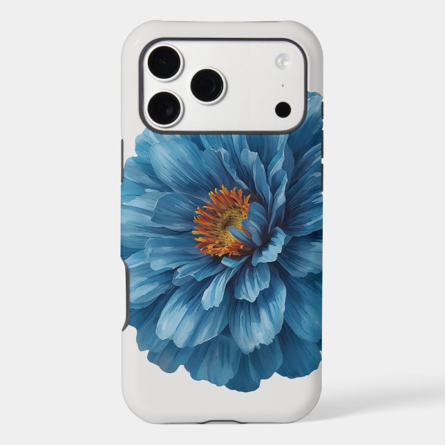 Deep Blue Peony Case-Mate iPhone Case (Back)