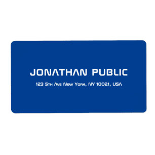 Deep Blue Personalized Modern Simple Template Label