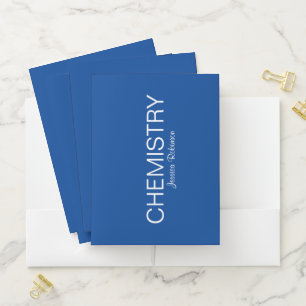 Deep blue Personalized School Subject Chemistry Pocket Folder