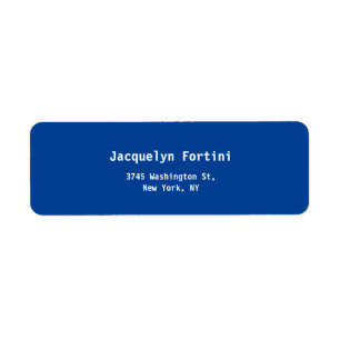 Deep Blue Plain Elegant Modern Minimalist Simple Label