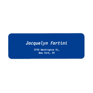 Deep Blue Plain Elegant Modern Minimalist Simple Label