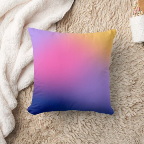 Deep blue Pretty pink Colorful Gradient Throw Pillow