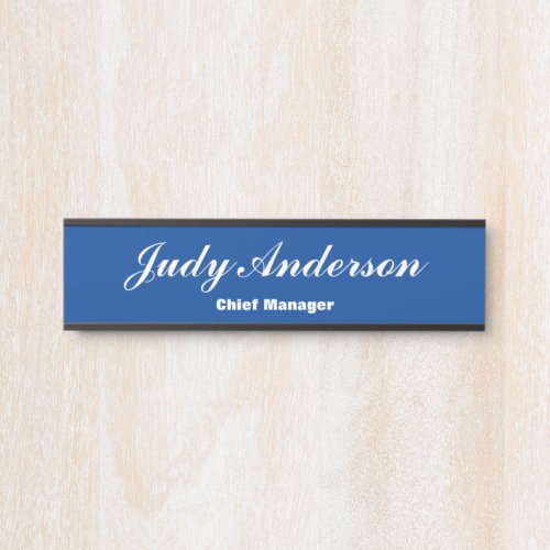 Deep Blue Professional Plain Claasical Hnadwriting Door Sign