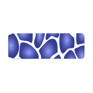 Deep Blue Random Mosaic Pattern Label