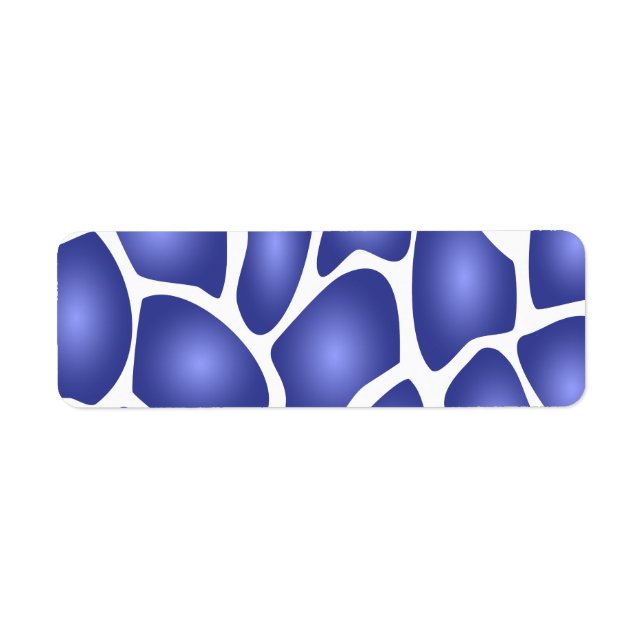 Deep Blue Random Mosaic Pattern Label (Front)