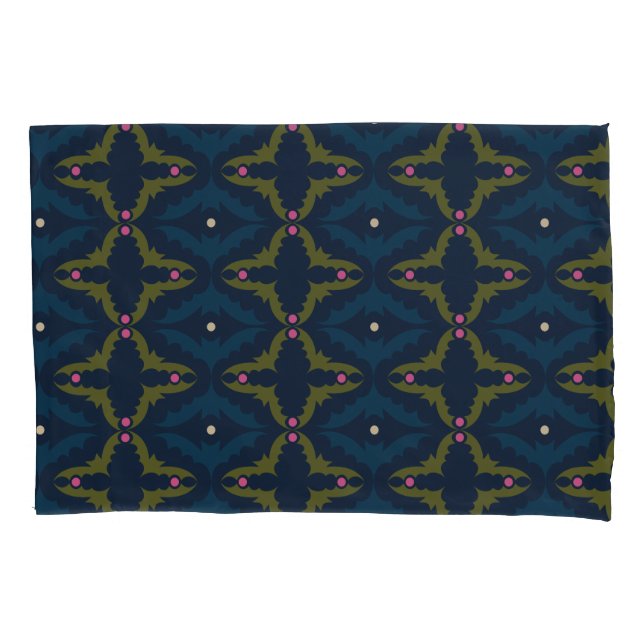 Deep Blue Retro Vintage Pattern  Pillow Case (Front)