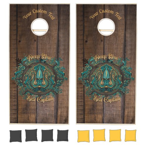 Deep Blue Sea Captain Cornhole Set