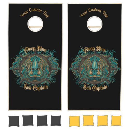 Deep Blue Sea Captain  Cornhole Set