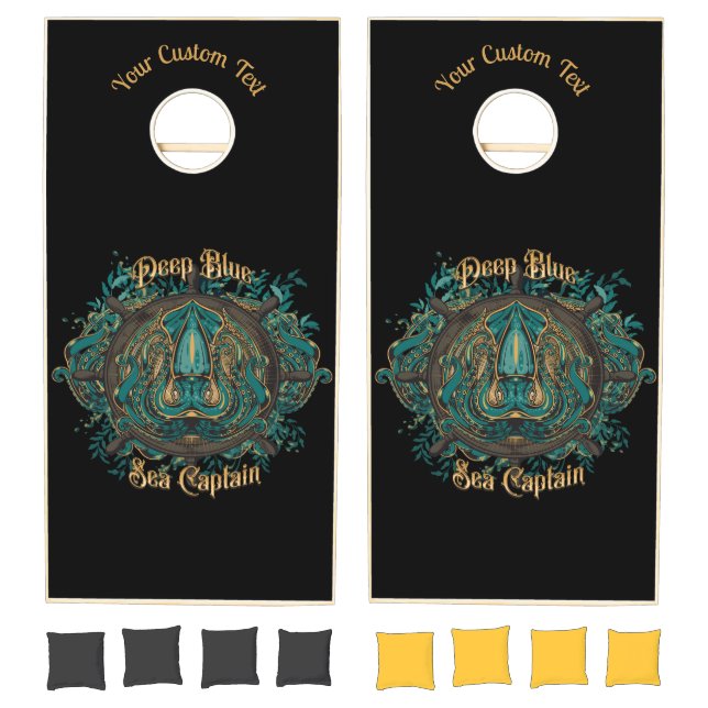 Deep Blue Sea Captain  Cornhole Set (Set)