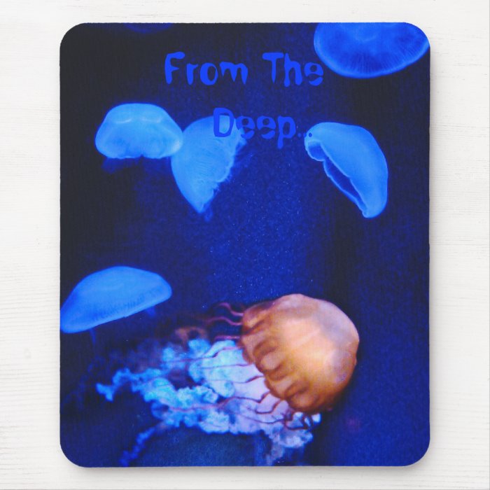 Deep Blue Sea Jellyfish Mouse Pad