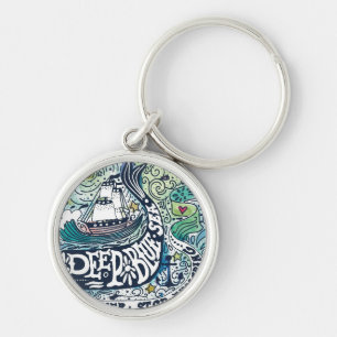 Deep Blue Sea Never Stop Exploring Keychain