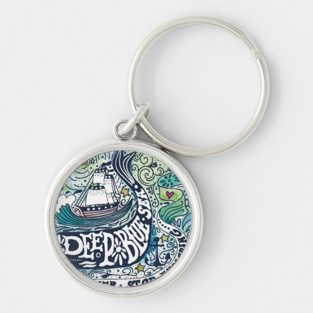 Deep Blue Sea |Never Stop Exploring Keychain (Front)