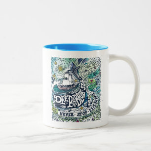 Deep Blue Sea Never Stop Exploring Two-Tone Coffee Mug
