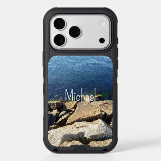 Deep Blue Sea Photo Rocky Shore Name iPhone 17 Pro Max Case