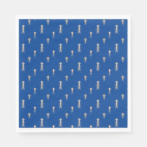 Deep Blue Sea Squid Pattern Napkins