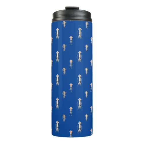 Deep Blue Sea Squid Pattern Thermal Tumbler