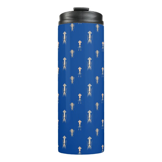 Deep Blue Sea Squid Pattern Thermal Tumbler (Front)