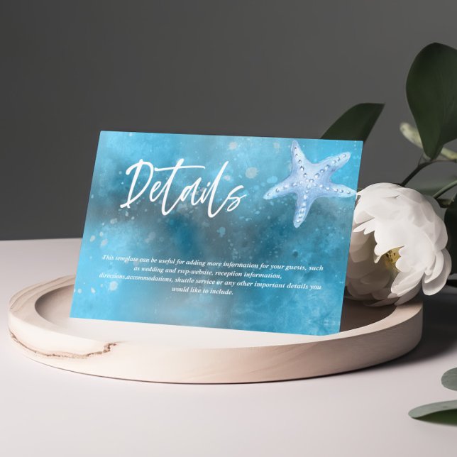 Deep Blue Sea Summer Wedding Enclosure Card (Creator Uploaded)