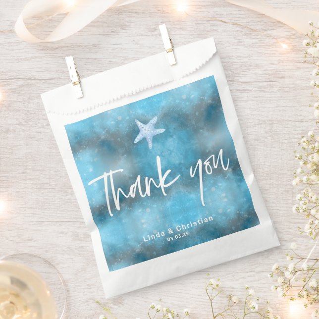 Deep Blue Sea Summer Wedding  Favor Bag (Clipped)