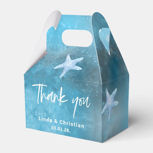 Deep Blue Sea Summer Wedding  Favor Boxes (Front Side)