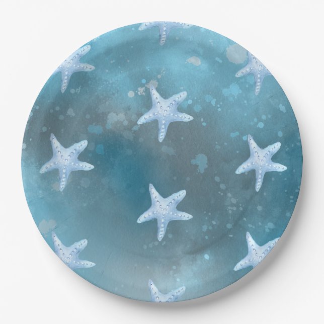 Deep Blue Sea Wedding  Paper Plates (Front)