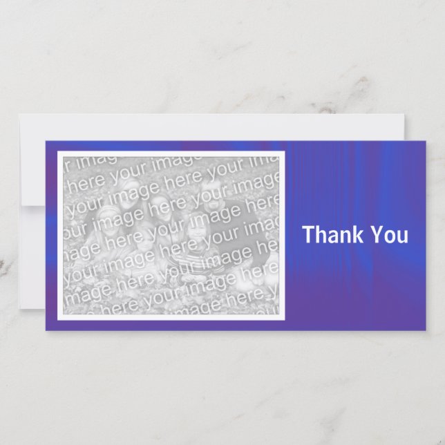 Deep Blue Shadowed Thank You Card (Front)
