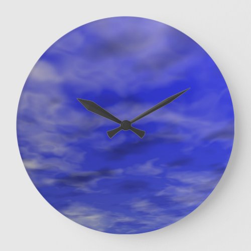 DEEP BLUE SKY AND CLOUDS LARGE CLOCK