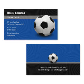 Deep Blue Soccer Coach | Sport Instructor Business Card