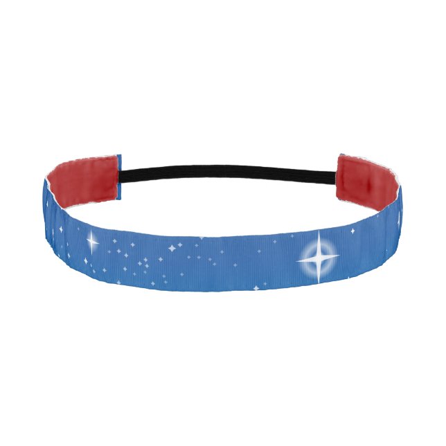 Deep Blue Starry Night Sky Athletic Headband (Front)