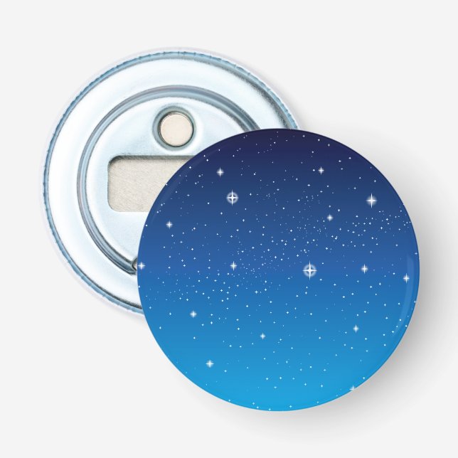 Deep Blue Starry Night Sky Bottle Opener (Front)