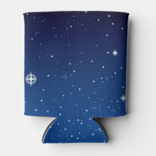 Deep Blue Starry Night Sky Can Cooler