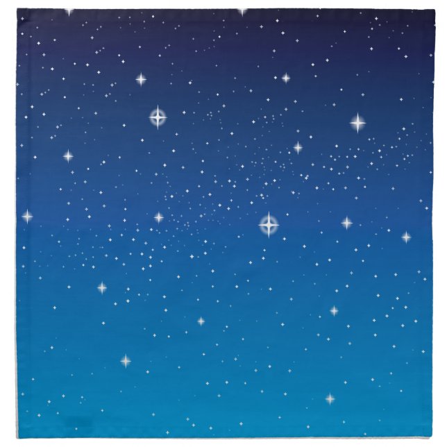 Deep Blue Starry Night Sky Cloth Napkin (Front)