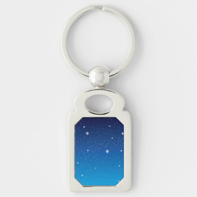 Deep Blue Starry Night Sky Keychain (Front)