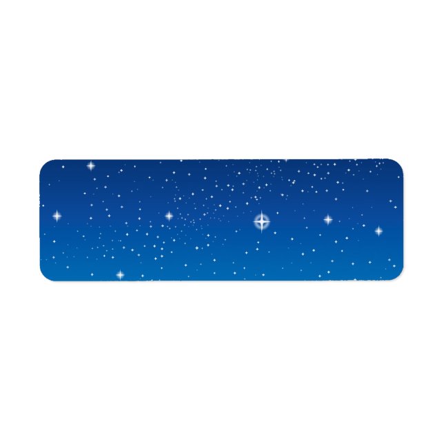 Deep Blue Starry Night Sky Label (Front)