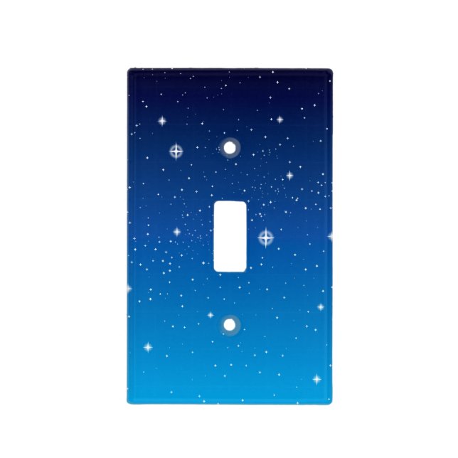 Deep Blue Starry Night Sky Light Switch Cover (Front)
