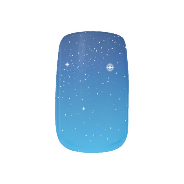 Deep Blue Starry Night Sky Minx Nail Wraps (Right Thumb)
