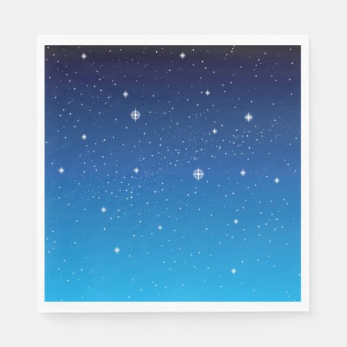 Deep Blue Starry Night Sky Napkins